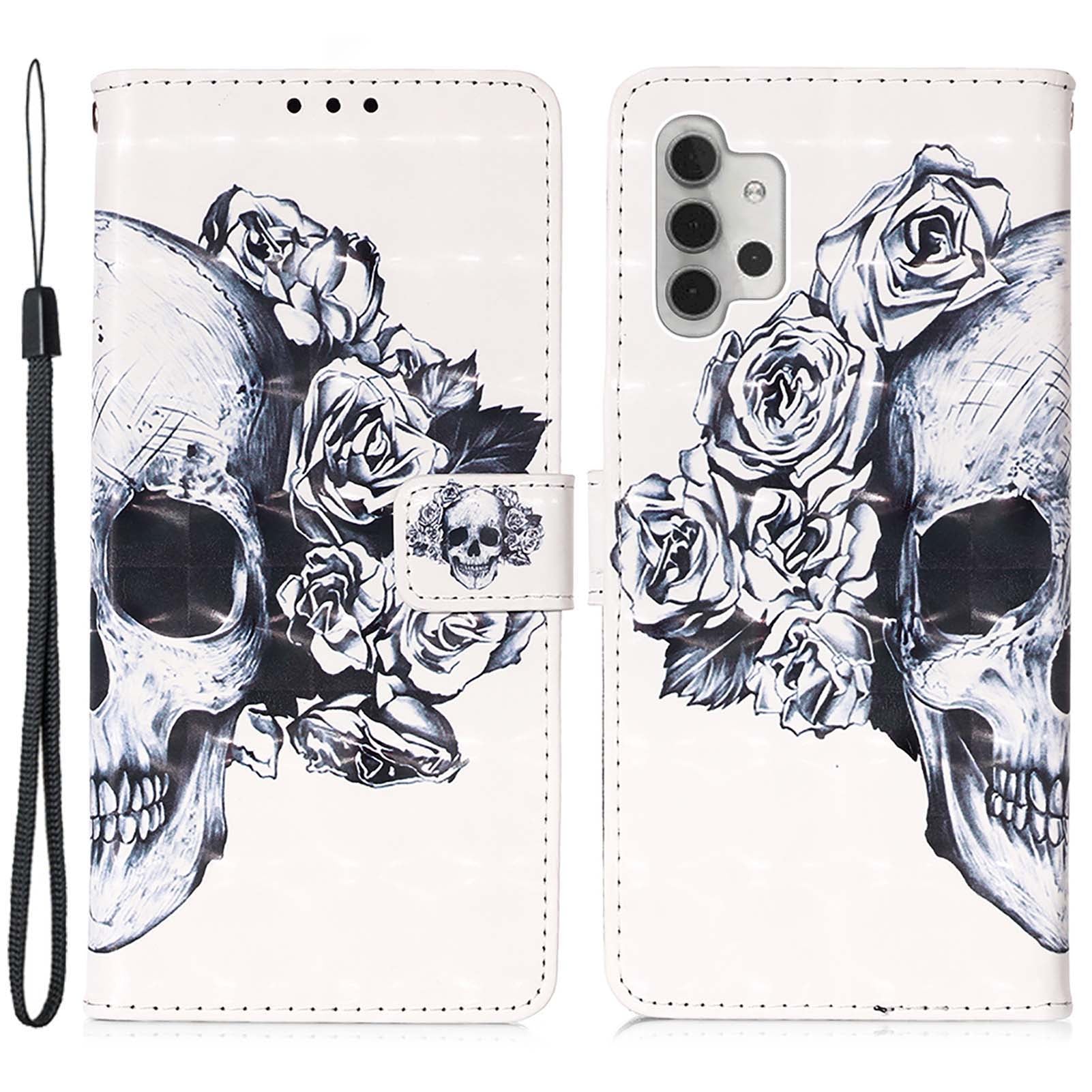 For Samsung Galaxy A32 5G / M32 5G YB Pattern Printing Leather Series-2 Stand Case Leather 3D Pattern Printing Wallet Cover For Samsung Galaxy A32 5G / M32 5G YB Pattern Printing Leather Series-2 Stand Case Leather 3D Pattern Printing Wallet Cover